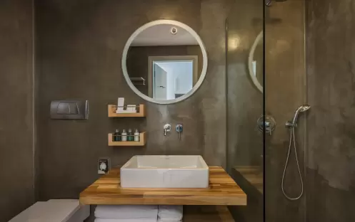 Grace Mykonos Deluxe Room with Plunge pool bathroom